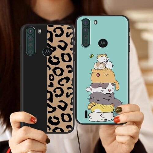 Durable Anti-dust Phone Case For MOTO One Fusion Frosted Shockproof Cartoon Silicone Cover TPU