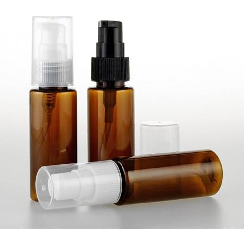 50pcs 40ml Empty Travel brown PET bottle with lotion cream pump,small cosmetic cream pump container,cosmetic packaging