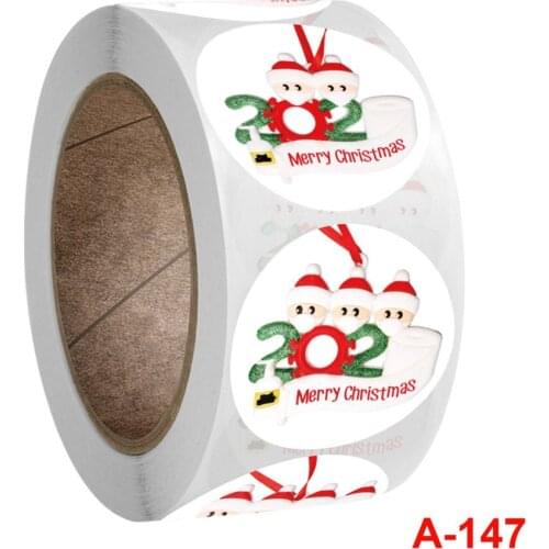 Christmas Face Mask Snowman Christmas Toilet Paper Sticker Label Copper Plate Self-Adhesive Round Decoration Stickers