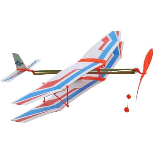 Assembly Airplane Aircraft Launched Powered By Rubber Band for Flying Performance Children Outdoor Funny Toy Childrens Gift