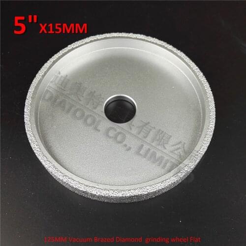 DIATOOL 1pc 125mmx15MM Vacuum Brazed Diamond Grinding Wheel Beveling Wheel Vacuum Brazed Diamond Grinding Wheel Flat
