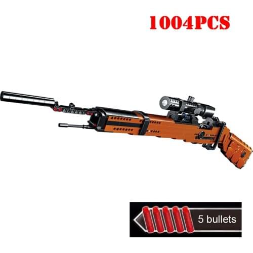 Military Gun 98k Rifle Model with Foam Bullet Building Blocks Technical Weapons Bricks City Game Gun Toys For Children Kids Gift