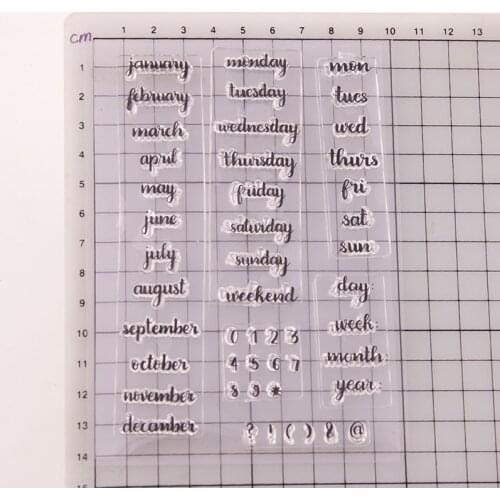 Reunion Month Week Day Metal Cutting Dies and Stamps Scrapbook Craft Stencil DIY Album Paper Make Template Model