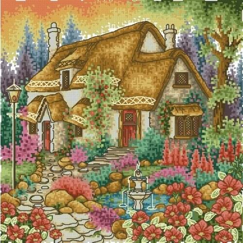 Top Quality beautiful lovely counted cross stitch kit summer house home villa