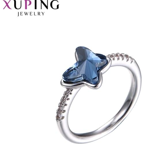 Xuping Jewelry Luxury Styles Women Crystals Ring with Rhodium Plated 15242