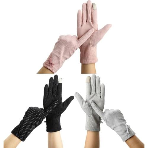 Summer Driving Gloves Women Sun Protection Gloves Lace Non-slip Touch Screen Gloves For Outdoors Running Cycling Hiking