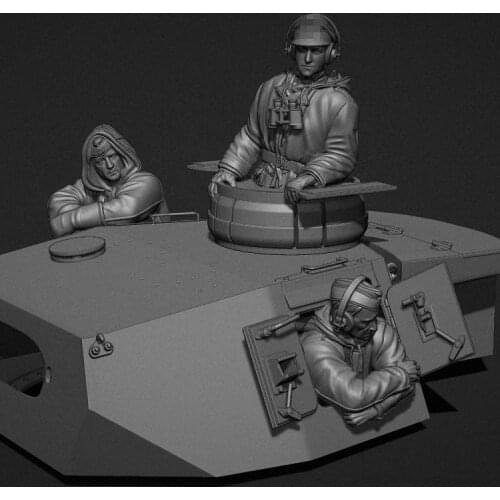 1/35 Resin Model figure GK Soldier Panzer turret crew Set Military theme WWII Unassembled and unpainted kit