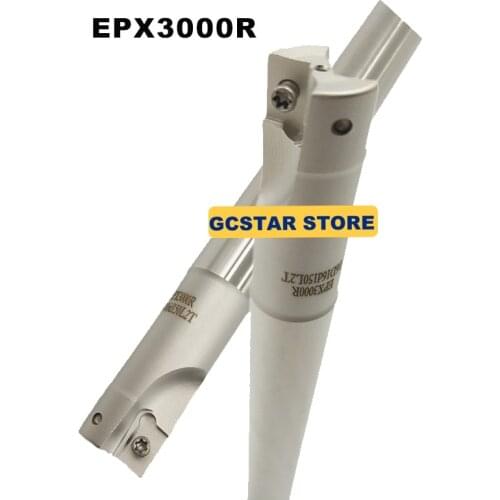 1PCS EPX3000R Diameter 16mm Long 150 mm 2T Indexable Face Mill Cutter Endmill Right Angle Shoulder Face Mill Cutter for AOMT1236