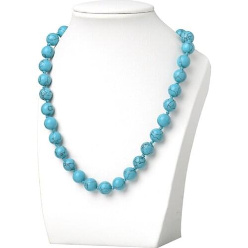 The 10mm Blue Glass pearl beads Fit Handmade Chain Necklace 18inch Gem For Party Gifts H411