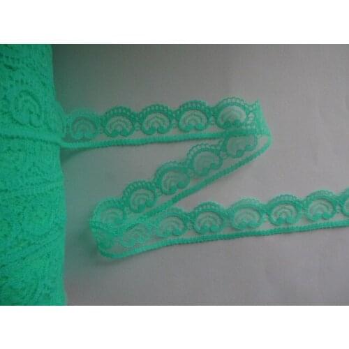 10 yards / 2.5 cm wide green heart-shaped lace ribbon lace embroidery lace DIY craft