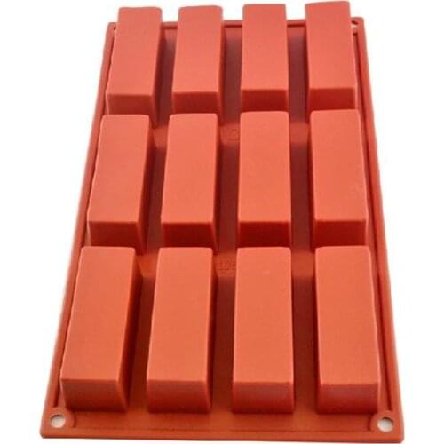 12 Cavities Rectangle Silicone Oven Handmade Soap Molds Soap DIY Molds Chocolate Mold