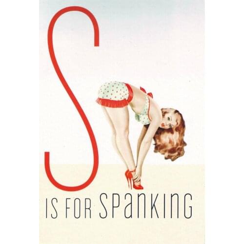 1950s Vintage Pin-Up Girl S For Spanking Art print Silk poster Home Wall Decor