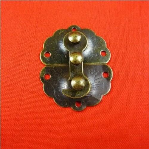 20pcs/lot Antique buckle metal suitcase buckle gift box lock moon cake box hook buckle large 34*45DIY button snap