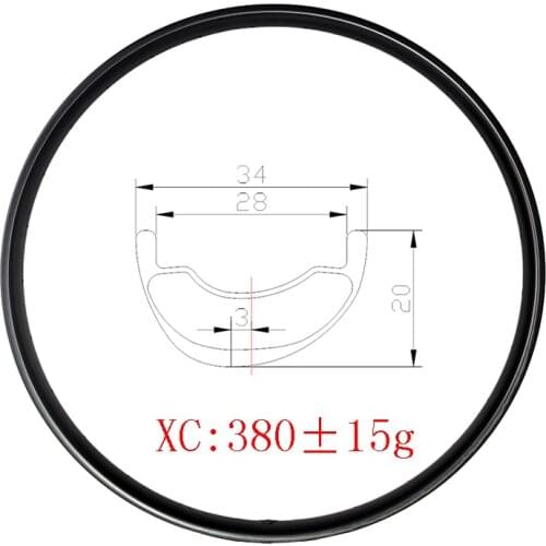 29er MTB XC trail 34mm wide 20mm deep Hookless asymmetric carbon rim UD 3K 12K matte glossy 24H 28H 32H wheel all mountain bike