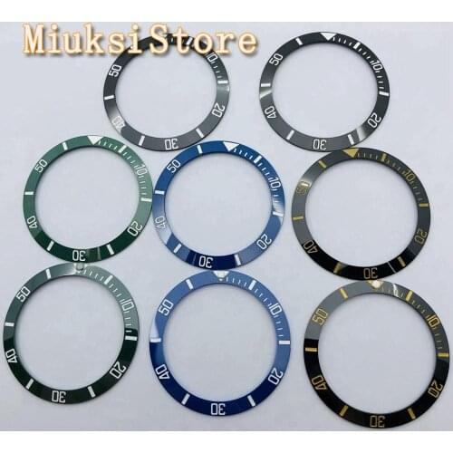 38mm black blue green ceramic bezel insert for 40mm sub automatic mens watch