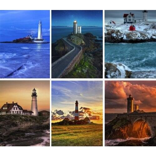 Full Square/Round Drill 5D DIY Diamond Painting "Lighthouse landscape" Sale 3D Embroidery Cross Stitch Home Decor Gift FG1825