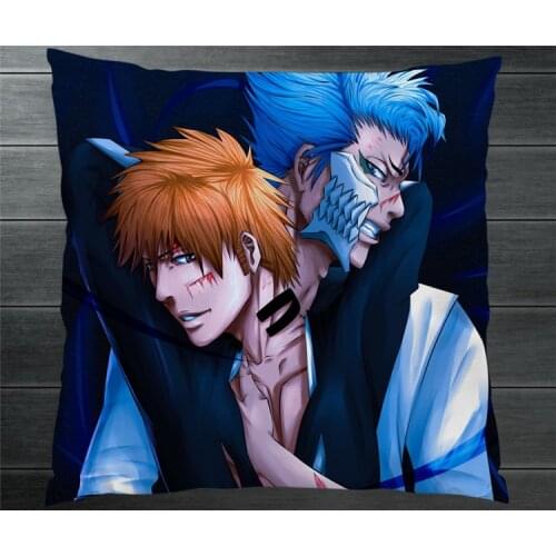 Anime Manga BLEACH Grimmjow Jeagerjaques Kurosaki Ichigo Fanart 40*40cm Two Side Pillowcase Pillow Case Cover Cosplay Otaku Gift