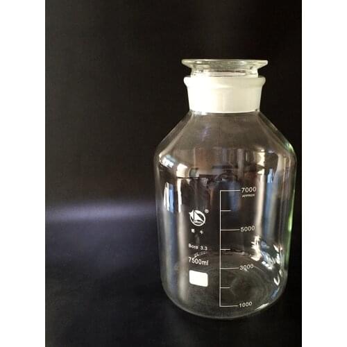 Reagent bottle,Wide mouth,Clear,Boro. 3.3 glass,Capacity 7500ml,Sample Vials