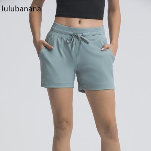 LULUBANANA YOGA Quick-Dry Loose Running Shorts Women Sports Workout Shorts Gym Athletic Shorts with Pocket -4 Inches