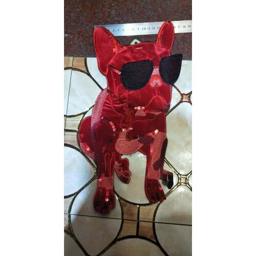 DD Sequin French Bulldog Patches for Clothing Sew On/Iron on