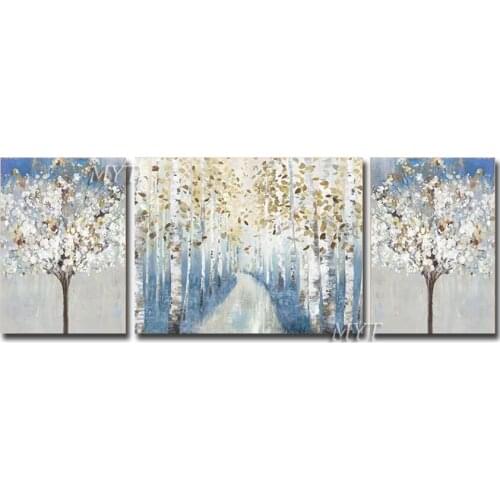 Trees In Early Winter Abstract Oil Paintings Unique Modern Oil Painting For Living Room Decoration 100% Handpainted No Framed