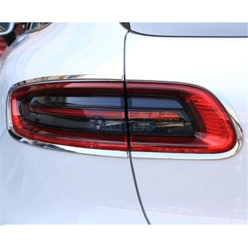 For Porsche Macan 2014 2015 2016 2017 Rear Lamp Cover Taillight Overlay Light Frame Panel Chrome Car Styling Accessories