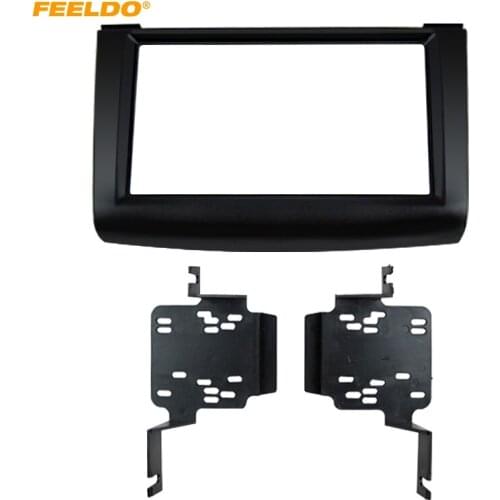 FEELDO Car Radio Audio Panel Fascia Frame Adapter for NISSAN Rogue 2007-2013 Stereo 2DIN Dash Plate Frame Trim Installation Kit