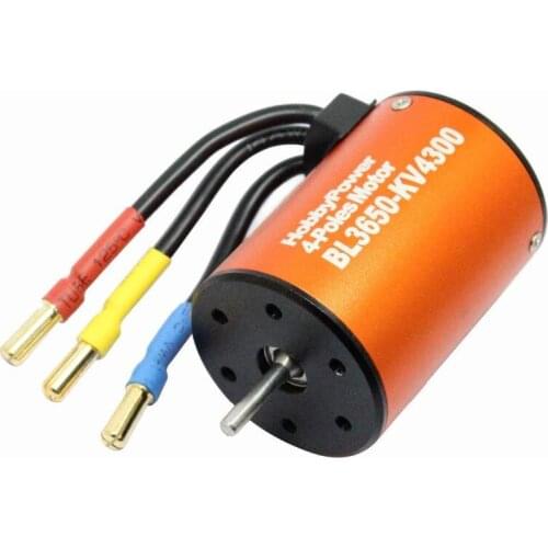 Hobbypower BL3650 4300KV Sensorless Brushless Waterproof 4Poles Motor for 1/10 RC Car Truck