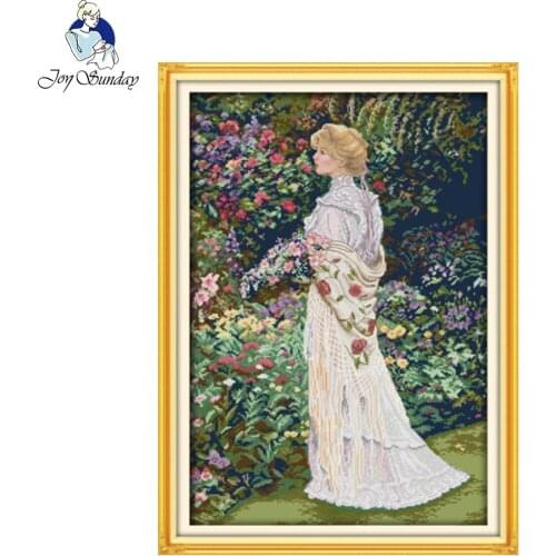 Joy sunday figure style Floral aromas modern counted cross stitch alphabet embroidery with chart