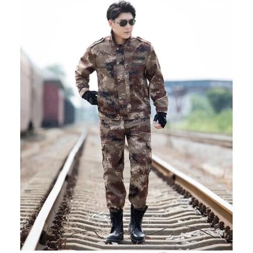 Good Quality Camouflage Army Military Uniform Combat Shirt Pants For Men Security Working Training Camping Militar Free Shipping
