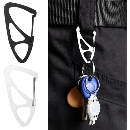 Stainless Steel Carabiner Outdoor Mountain Climbing Key Chain Keyring Hanging Key Holder Clip Buckle Camping Survival Tool