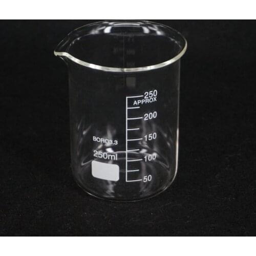 250ML Low Form Beaker Chemistry Lab G3.3 Borosilicate Glass Heavy Wall