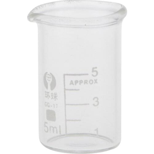 Lab Beaker - 5ml Measuring Cup for Laboratory or Kitchen, Graduated Scientific