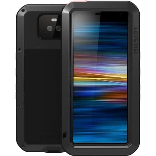 LOVEMEI Luxury Dirt-resistant Anti-knock Metal Aluminum Cases with Gorilla Glass for SONY Xperia 10 Heavy Duty Protection Cases