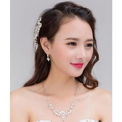 New Flower Rhinestone Pearl Hair Comb Hair Clip Lady Wild Bride Bridesmaid Head Jewelry Accessories