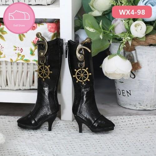 Shoes For Doll BJD 1 pair 4.5cm PU Leather Boots Fashion Mini Toy Fairyland Chicline Doll for Luts Doll Accessories