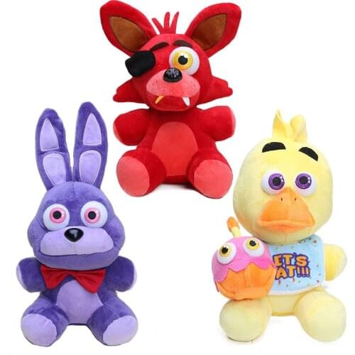 25cm FNAF Plushie Toys Soft Stuffed Animal Doll Bonnie Duck Fox Plushes for Childrens Doll Toys Birthday Christmas Baby Gifts