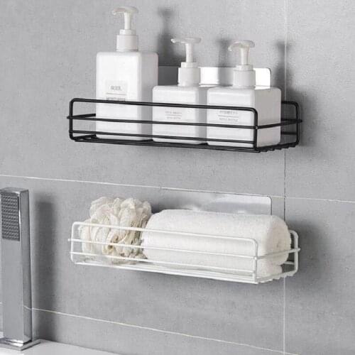Tieyi bathroom shelf, wall mounted shower gel storage rack, toilet non perforated toiletries rack kitchen storage rack storage