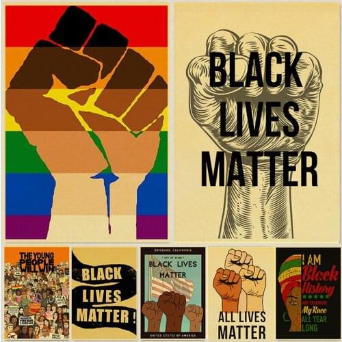 Black Lives Matter Poster Kraft Paper Prints and Posters Wall Art Home Room Decor Vintage Painting Wall Stickers