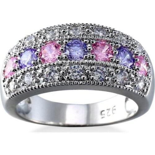 Superior quality Round Ring Engagement Rings 6 Prongs Setting Cubic Zirconia Anel Jewelry For Women Love Mujer Gift