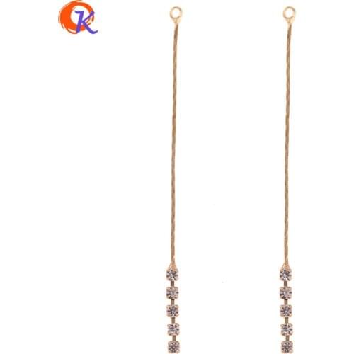 Cordial Design 30Pcs 2*60MM Jewelry Accessories/DIY Making/Genuine Gold Plating/Rhinestone Pendant/Hand Made/Earring Findings
