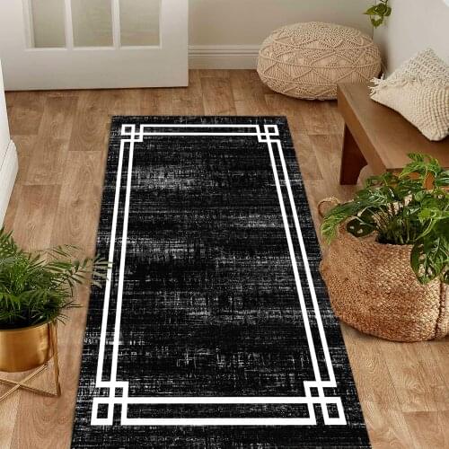 Grey Black color shape stripe white frame checkered grey patterned carpet modern carpet living room carpet free shipping soft
