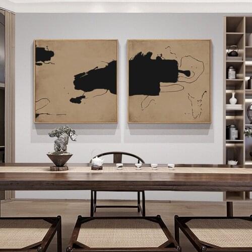 Northern Europe simple modern ink black and white art poster living room decoration canvas mural picture printing