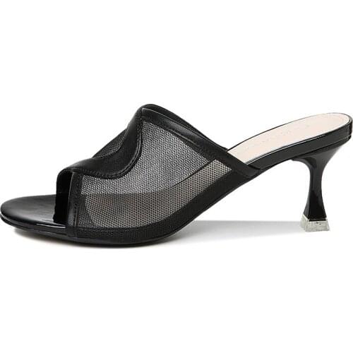 Open-Toed Stiletto Slippers, Solid Color Flip-Flops With Feet, WomenS Platform Shoes