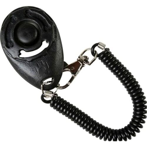 Universal Pet Dog Cat Button Click Clicker Trainer Animal Training Obedience Aid Sound Key Chain With Wrist Strap TUE88