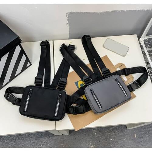 Funny Hip Hop Chest Rig Bag Streetwear Reflective Functional Multi Color Vest Bag for Unisex Waist Bag Outdoor Sport