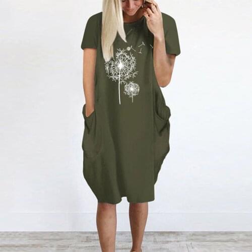 Women Dress Korean Fashion New Clothes Vintage O-Neck Collar Vestidos Slim Fit Print Short Sleeve Mid-Calf Dresses середины икры