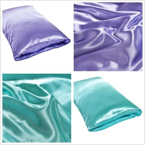 1 piece set of large silk satin pillowcase simple solid color bedding household smooth multicolor satin pillowcase household