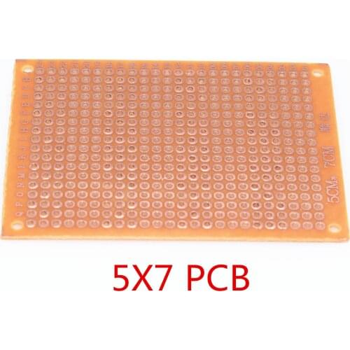 10Pcs 5*7 PCB 5x7 PCB 5cm 7cm DIY Prototype Paper PCB Universal Board yellow