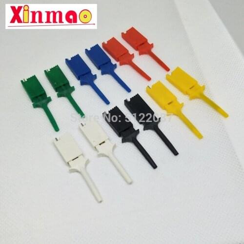 12PCS/Lot Needle Test Hook Mini Grabber Kits 6 Color SMD IC Test Hook Clip Jumper Probe Logic Analyzer Testing Accessories Clip